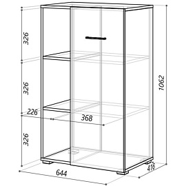 Шкаф полузакрытый Homeoffice (дуб натуральный, 644x416x1062 мм)