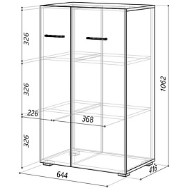 Шкаф закрытый Homeoffice (белый, 644x416x1062 мм)