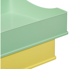 Лоток горизонтальный для бумаг Attache Selection пластиковый зеленый и желтый (2 штуки в упаковке)