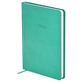 Ежедневник датированный 2026г., А6, 176л., твердый переплет, кожзам, BG "Winner. Light teal", светло-бирюзовый