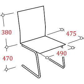 Стул офисный Silwia/Сильвия чёрный (экокожа, металл хромированный)