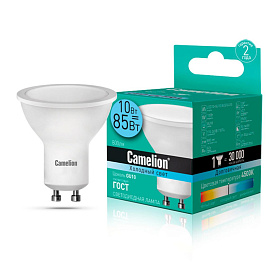 Лампа светодиодная Camelion 10 Вт GU10 MR 4500 К 800 Лм матовая (13683)