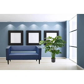 Диван двухместный Ретро Р-2 синий искусственная кожа