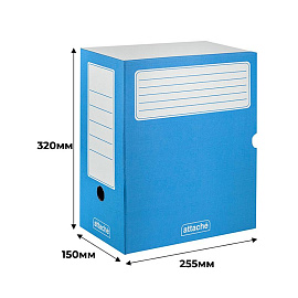 Короб архивный гофрокартон Attache 255x320x150 мм синий до 1500 листов (5 штук в упаковке)