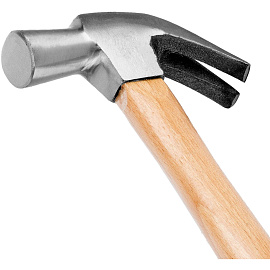 Молоток-гвоздодер столярный Sparta с деревянной рукояткой 450 г (104205)