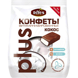Конфеты DiYes Кокосовые на фруктозе 200 г