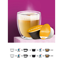Кофе в капсулах для кофемашин Absolut Drive Cappuccino with milk (16 штук в упаковке) фото Кофе в капсулах для кофемашин Absolut Drive Cappuccino with milk (16 штук в упаковке)