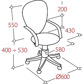 Кресло офисное Chairman CH661 черное (ткань, пластик)