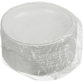 Тарелка одноразовая пластиковая Комус Средний 165 мм белая 100 штук в упаковке (2300704)