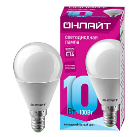 Лампа светодиодная Онлайт 10 Вт E14 G 4000 К 750 Лм матовая (61966)