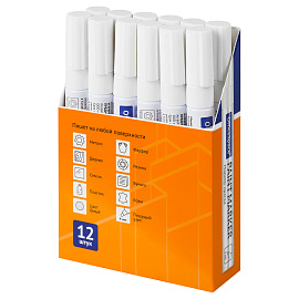 Маркер-краска OfficeSpace белая, 1-4мм, нитро-основа фото Маркер-краска OfficeSpace белая, 1-4мм, нитро-основа