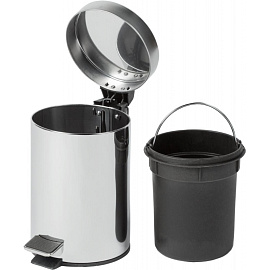 Ведро мусорное Solinne 3 л нержавеющая сталь с педалью с крышкой серебристое (27x18x18 см)