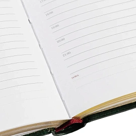 Ежедневник недатированный Альт Sidney Nebraska искусственная кожа A5 136 листов зеленый (золотистый обрез)