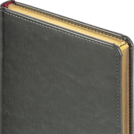 Ежедневник недатированный Attache Sidney Nebraska искусственная кожа A5 136 листов серый (золотистый обрез) фото Ежедневник недатированный Attache Sidney Nebraska искусственная кожа A5 136 листов серый (золотистый обрез)