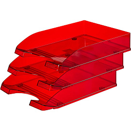 Лоток горизонтальный для бумаг Attache Line пластиковый бордовый