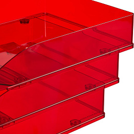 Лоток горизонтальный для бумаг Attache Line пластиковый бордовый