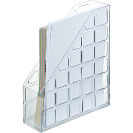 Лоток вертикальный для бумаг 75 мм Attache пластиковый прозрачный