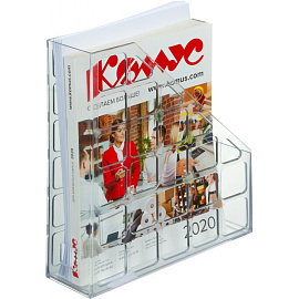 Лоток вертикальный для бумаг 75 мм Attache пластиковый прозрачный