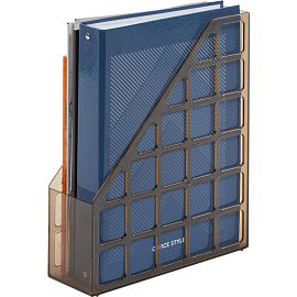 Лоток вертикальный для бумаг 75 мм Attache пластиковый коричневый