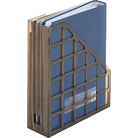 Лоток вертикальный для бумаг 75 мм Attache пластиковый коричневый