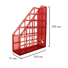 Лоток вертикальный для бумаг 75 мм Attache пластиковый бордовый