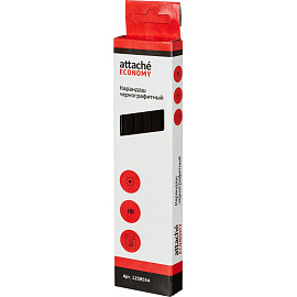 Карандаш чернографитный HB Attache Economy заточенный шестигранный черный корпус