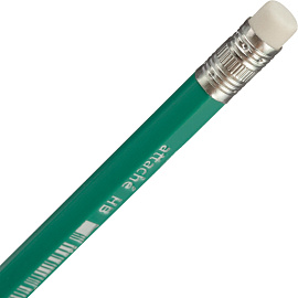 Карандаш чернографитный HB с ластиком Attache Economy заточенный шестигранный зеленый корпус