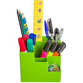 Подставка-органайзер для канцелярских принадлежностей Attache Fantsy 6 отделений зеленая 10x12x12 см