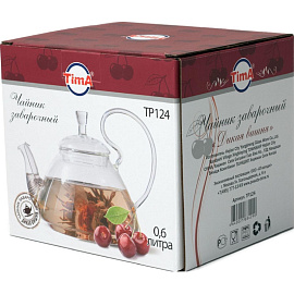 Чайник заварочный стеклянный Tima Дикая вишня 600 мл