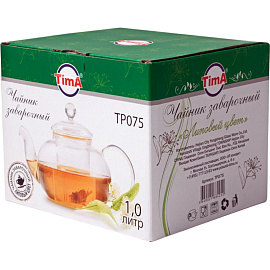 Чайник заварочный стеклянный Tima Липовый цвет TP075 1000 мл