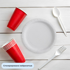 Тарелка одноразовая бумажная Комус Эконом 230 мм белая 50 штук в упаковке фото Тарелка одноразовая бумажная Комус Эконом 230 мм белая 50 штук в упаковке