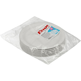 Тарелка одноразовая бумажная Комус Эконом 180 мм белая (50 штук в упаковке)