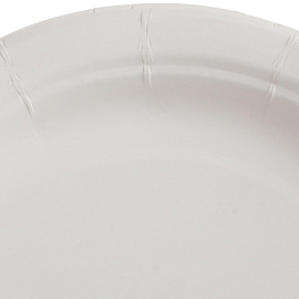 Тарелка одноразовая бумажная Комус Эконом 180 мм белая (50 штук в упаковке)