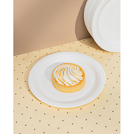 Тарелка одноразовая бумажная Комус Эконом 180 мм белая (50 штук в упаковке)