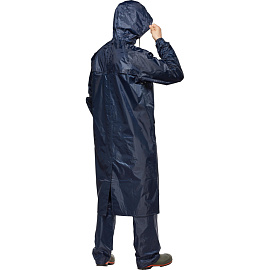Плащ влагозащитный Тайфун ПВХ на молнии синий (размер 52-54, рост 170-176)