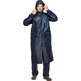 Плащ влагозащитный Тайфун ПВХ на молнии синий (размер 56-58, рост 182-188)