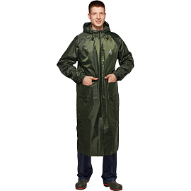 Плащ влагозащитный Тайфун ПВХ на молнии зелёный (размер 52-54, рост 170-176)