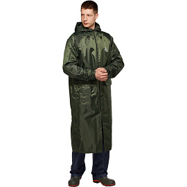 Плащ влагозащитный Тайфун ПВХ на молнии зелёный (размер 48-50, рост 182-188)