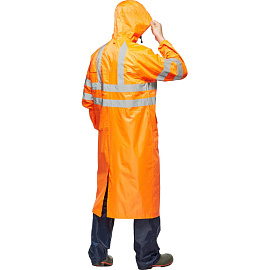 Плащ влагозащитный Тайфун ПВХ на молнии оранжевый с СОП (размер 56-58, рост 170-176)