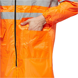 Плащ влагозащитный Тайфун ПВХ на молнии оранжевый с СОП (размер 56-58, рост 170-176)