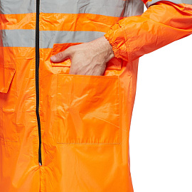 Плащ влагозащитный Тайфун ПВХ на молнии оранжевый с СОП (размер 60-62, рост 182-188)
