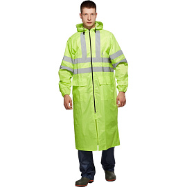 Плащ влагозащитный Тайфун ПВХ на молнии лимонный с СОП (размер 44-46, рост 170-176)