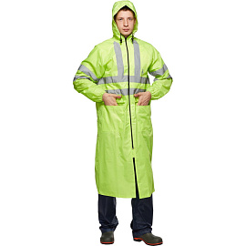 Плащ влагозащитный Тайфун ПВХ на молнии лимонный с СОП (размер 44-46, рост 170-176)