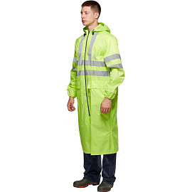 Плащ влагозащитный Тайфун ПВХ на молнии лимонный с СОП (размер 60-62, рост 170-176)