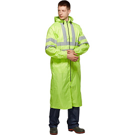 Плащ влагозащитный Тайфун ПВХ на молнии лимонный с СОП (размер 56-58, рост 182-188)