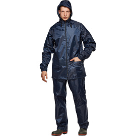 Костюм влагозащитный Тайфун полиэфир с ПВХ покрытием синий (размер 60-62, рост 170-176)