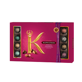 Шоколадные конфеты Коркунов Большая коллекция из тёмного и молочного шоколада с фундуком, грецким орехом, миндалем и вафельной крошкой 256 г