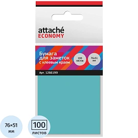Стикеры Attache Economy 76x51 мм неоновые синие (1 блок на 100 листов)