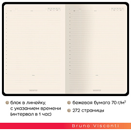 Ежедневник недатированный Bruno Visconti Leggenda искусственная кожа В5 136 листов коричневый с фиксирующей резинкой (коричневый обрез), 3-514/05