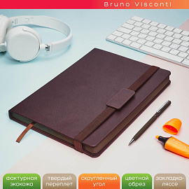 Ежедневник недатированный Bruno Visconti Leggenda искусственная кожа В5 136 листов коричневый с фиксирующей резинкой (коричневый обрез), 3-514/05